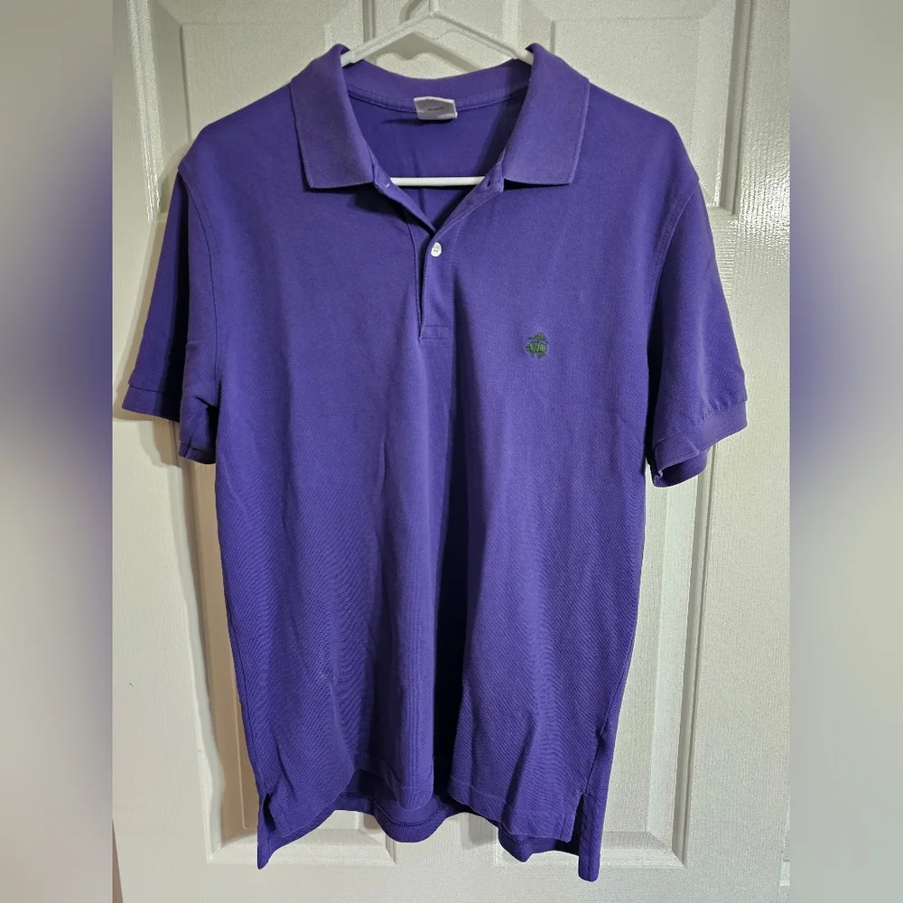 Brooks Brothers Men Medium Purple Polo Shirt Cotton Slim Fit Preppy Classic Golf - Picture 2 of 6